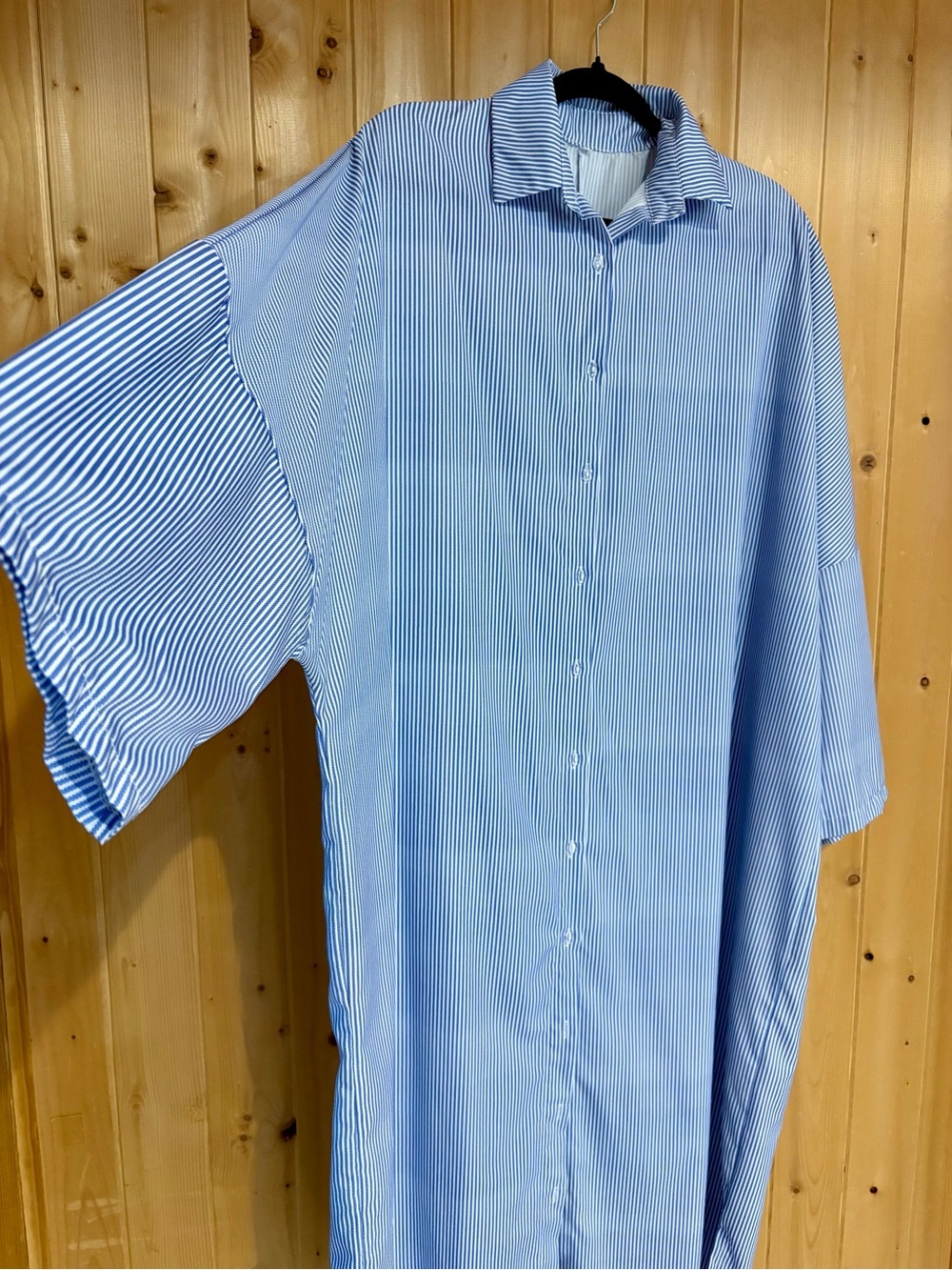 Amazon Light Blue and White Striped Maxi Dress
